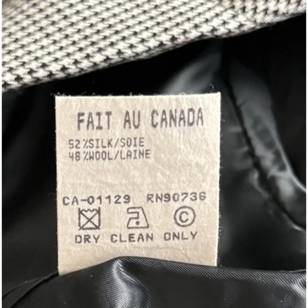VNTG Chaps Ralph Lauren Blazer Mens 41R Wool Silk Blend Houndstooth‎ Two Button